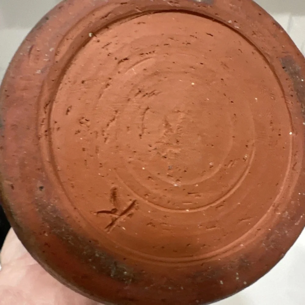 Signed 7” Terra Cotta Vase With Rustic/Tribal Aesthetic